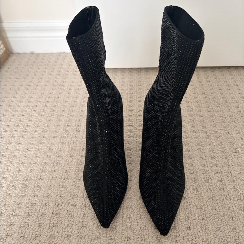 Aldo Black Sparkle Heeled Boots